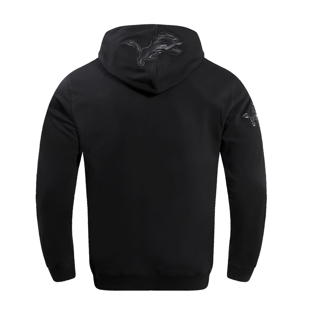 NFL DETROIT LIONS TRIPLE BLACK MEN'S PULLOVER HOODIE FDL5410282-3BK
