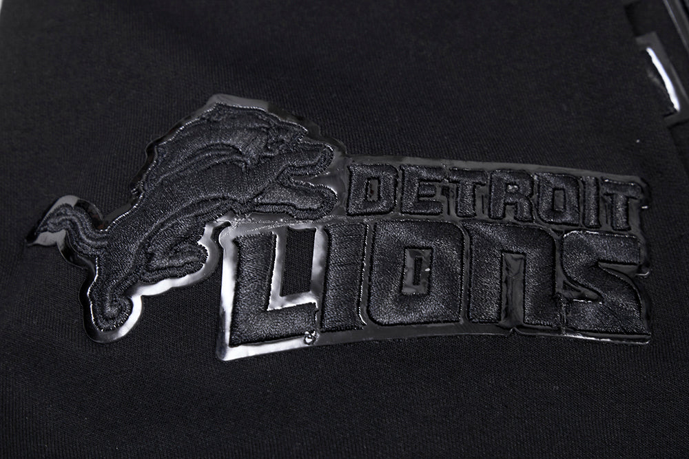 NFL DETROIT LIONS TRIPLE BLACK MEN'S PULLOVER HOODIE FDL5410282-3BK
