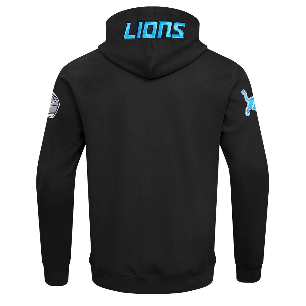 NFL DETROIT LIONS CLASSIC WIND SUIT MEN'S WOVEN FULL ZIP PULLOVER HOODIE FDL5410693-BLK