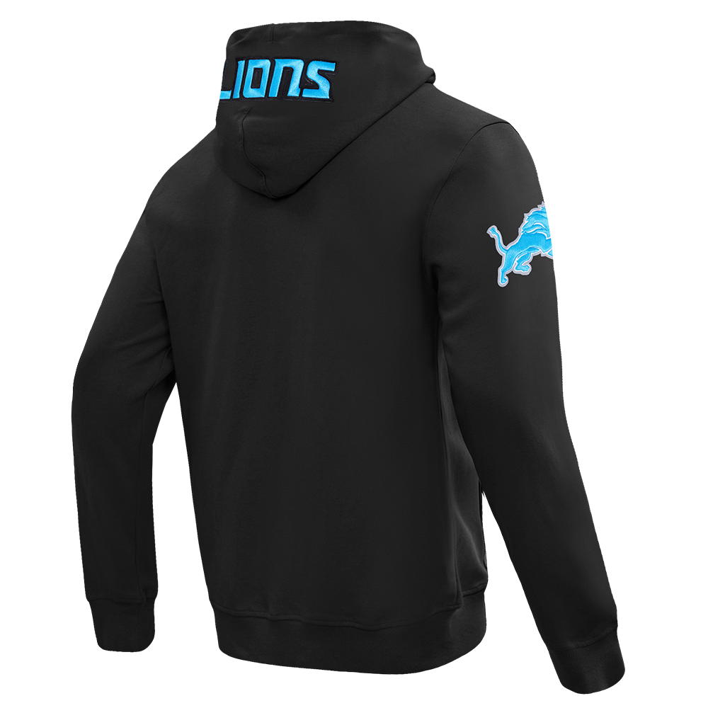 NFL DETROIT LIONS CLASSIC WIND SUIT MEN'S WOVEN FULL ZIP PULLOVER HOODIE FDL5410693-BLK