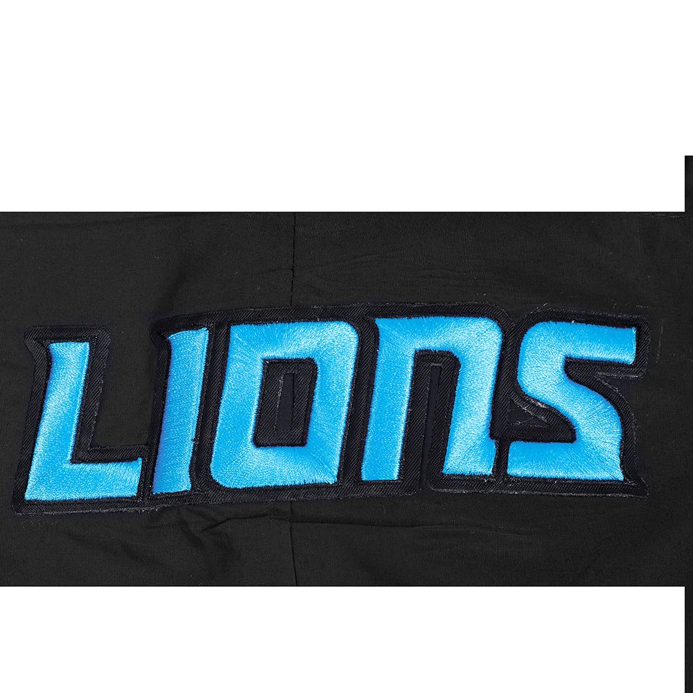 NFL DETROIT LIONS CLASSIC WIND SUIT MEN'S WOVEN FULL ZIP PULLOVER HOODIE FDL5410693-BLK