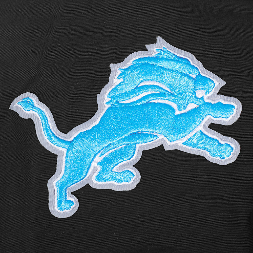 NFL DETROIT LIONS CLASSIC WIND SUIT MEN'S WOVEN FULL ZIP PULLOVER HOODIE FDL5410693-BLK