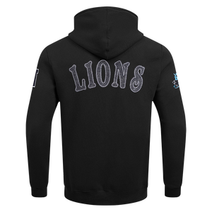 NFL DETROIT LIONS REBEL ATHLETICS MEN'S FLEECE PULL OVER HOODIE FDL5411041-BLK