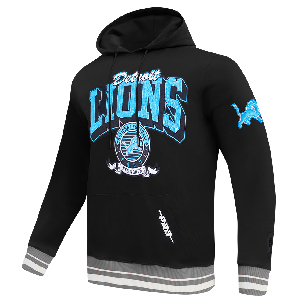 NFL DETROIT LIONS TEAM BADGE MEN'S RIB FLC PO HOODIE FDL5411045-BGY