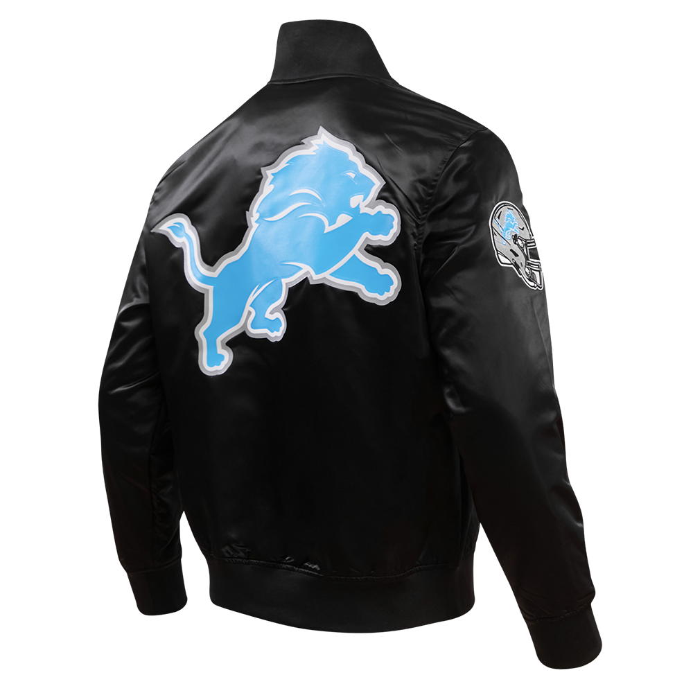 NFL DETROIT LIONS BIG LOGO MEN'S SATIN JACKET FDL6410277-BLK