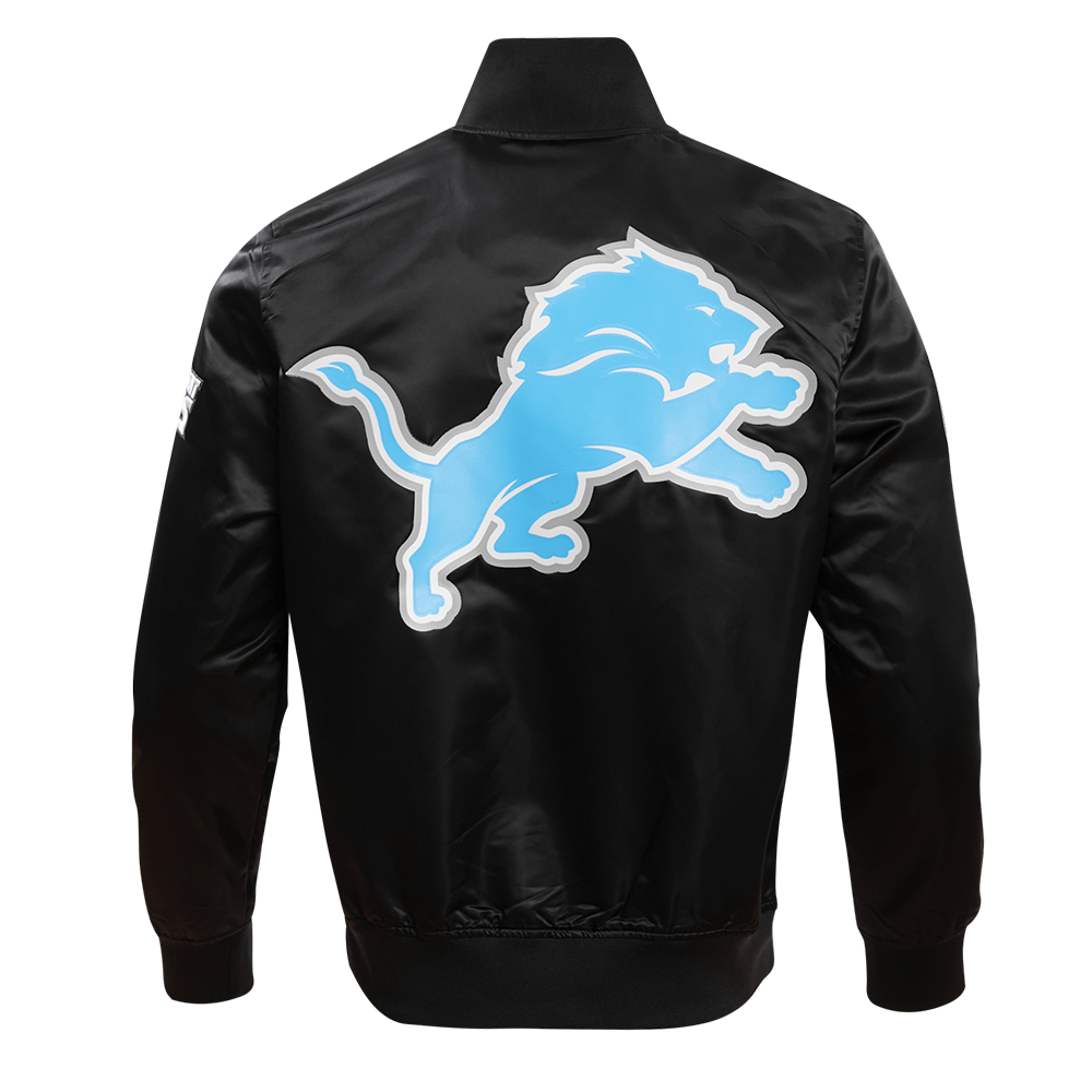 NFL DETROIT LIONS BIG LOGO MEN'S SATIN JACKET FDL6410277-BLK