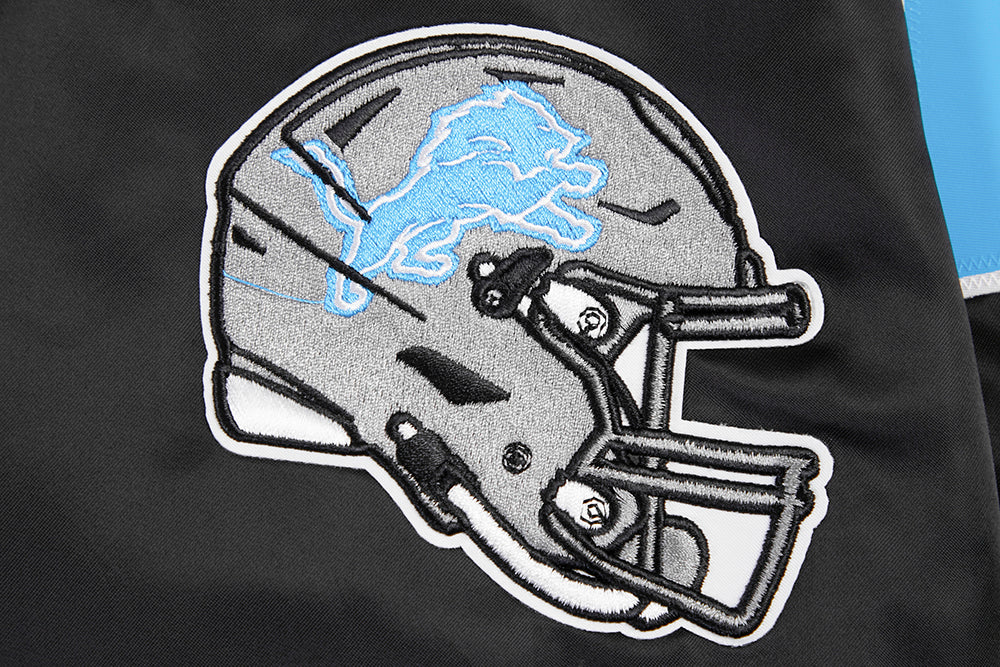 NFL DETROIT LIONS BIG LOGO MEN'S SATIN JACKET FDL6410277-BLK