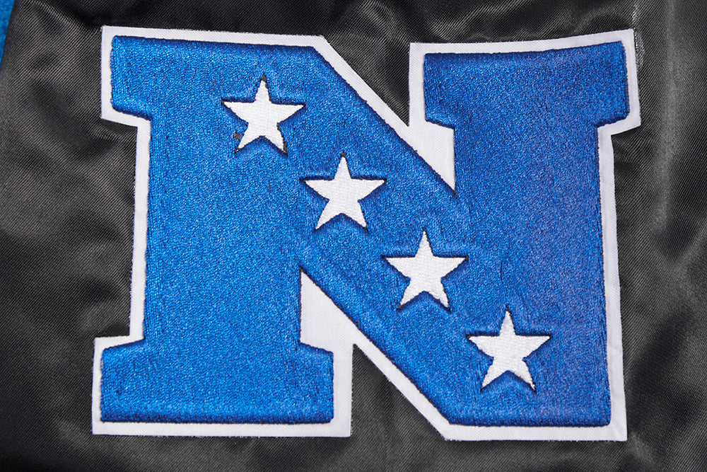 NFL DETROIT LIONS MASHUP MEN'S RIB SATIN JACKET FDL6410476-BLK