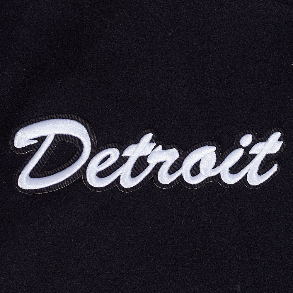 NFL DETROIT LIONS TEAM BADGE MEN'S RIB WOOL VARSITY JACKET FDL6411051-BGY