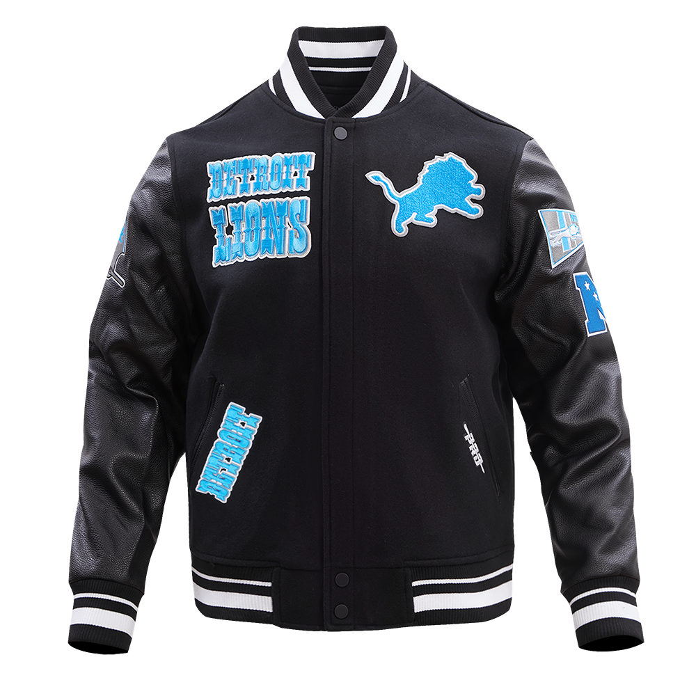 Detroit Lions Retro Classic Rib Wool Varsity Jacket