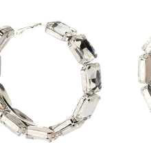 Load image into Gallery viewer, Luxury Crystal Large Geometric Round Hoop Earrings Dinner Jewelry for Women Rhinestone Pendant Ring Circle Earrings Accessories
