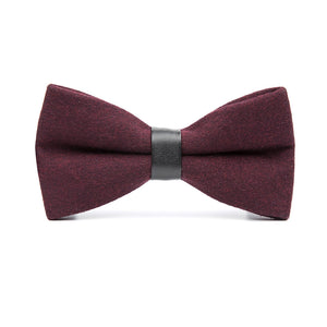 Men's Bow Knot Solid Color Wool Bow Tie Single Product Evening Dress Retro