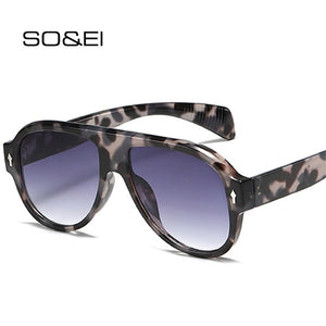 Retro Punk Men Pilot Sunglasses Fashion Rivets Decoration Gradient Eyewear Shades UV400 Women Trending Purple Sun Glasses