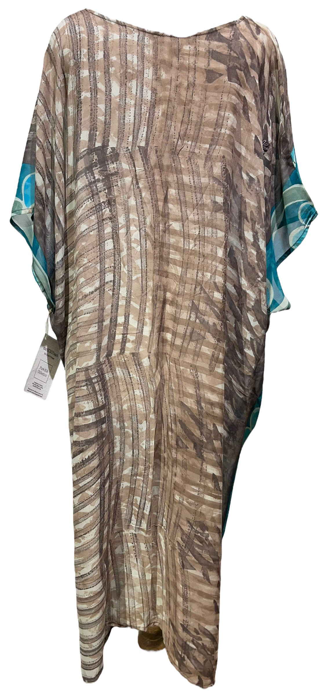 FINAL SALE PRG4609 Sheer Avatar Pure Silk Maxi Kaftan