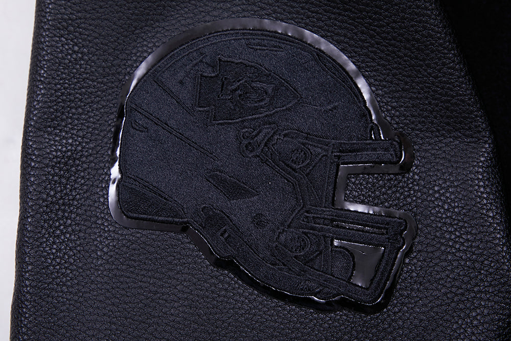 NFL KANSAS CITY CHIEFS TRIPLE BLACK WOOL MEN'S VARSITY JACKET FKC6410203-3BK