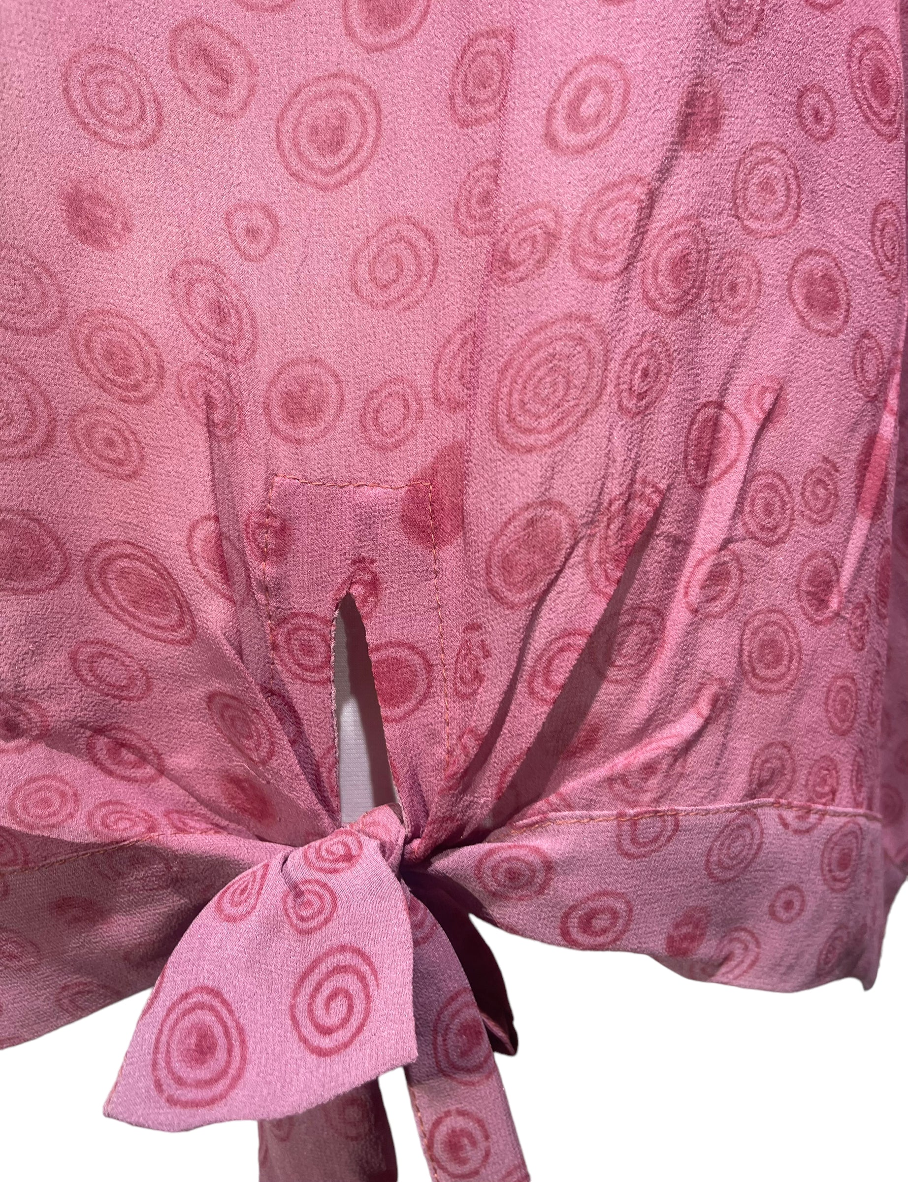 FINAL SALE PRG3082 Sheer Avatar Pure Silk Front Tie Top