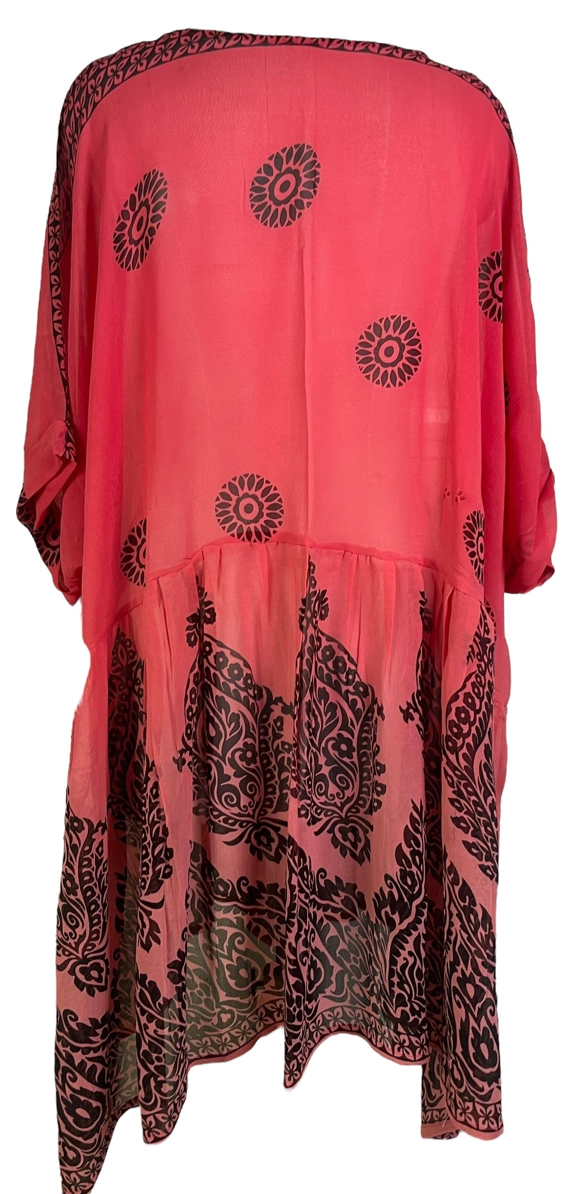 REVOLUTIONHER PRG6741 Sheer Avatar Pure Silk Boxy Babydoll Dress