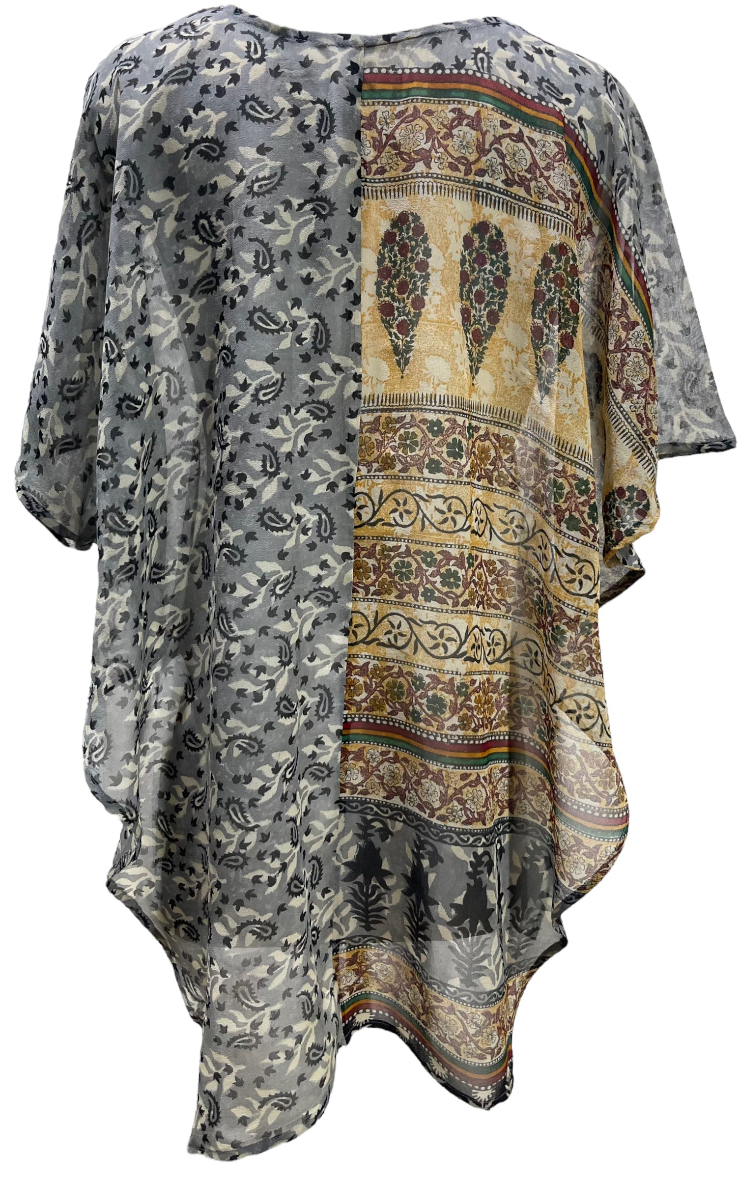 FINAL SALE PRG5710 Sheer Avatar Pure Silk Waterfall Top