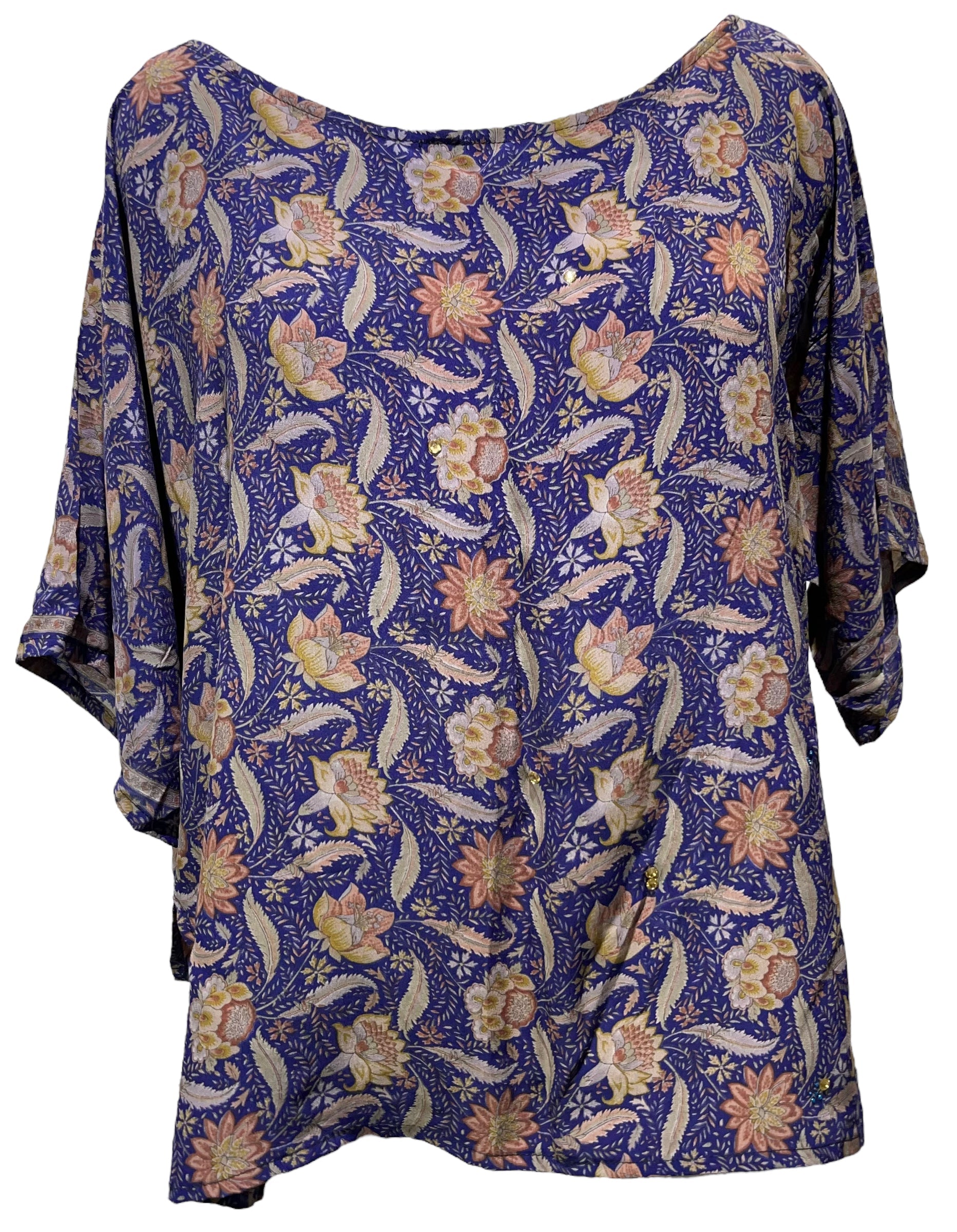 FINAL SALE PRC4093 Avatar Pure Silk Side Slit Top