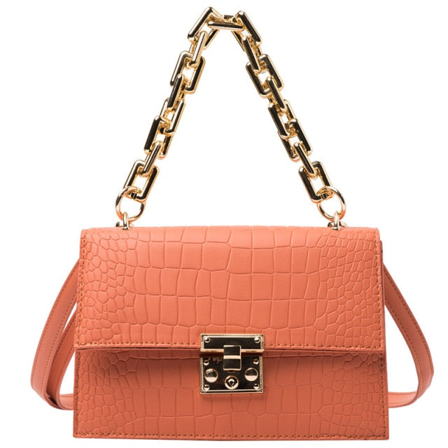 Chain Strap Leather Handbag