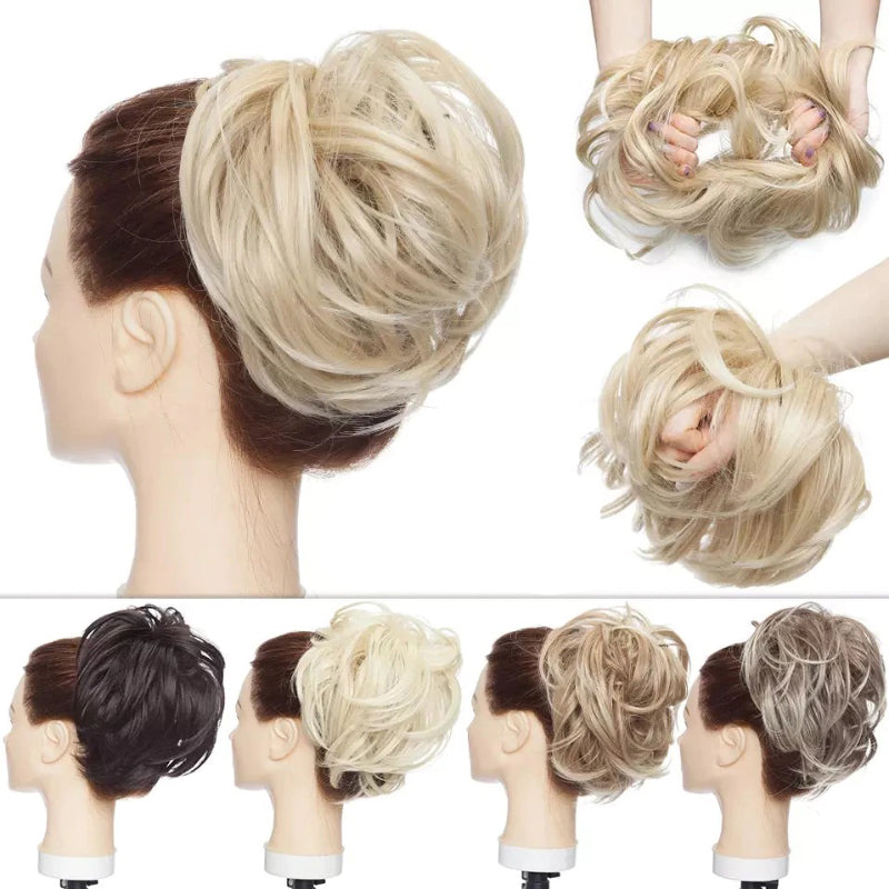Fluffy Messy Hair Bun Extensions – Soft High-Temperature Fiber Scrunchy for Volume and Fullness – 6-7 Inches Long