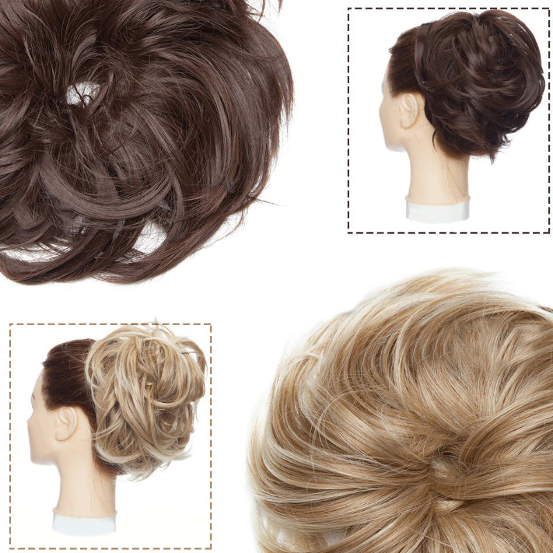 Fluffy Messy Hair Bun Extensions – Soft High-Temperature Fiber Scrunchy for Volume and Fullness – 6-7 Inches Long
