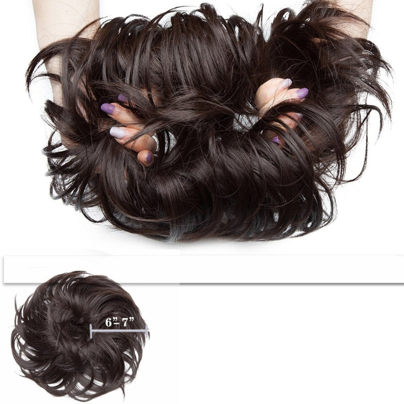 Fluffy Messy Hair Bun Extensions – Soft High-Temperature Fiber Scrunchy for Volume and Fullness – 6-7 Inches Long