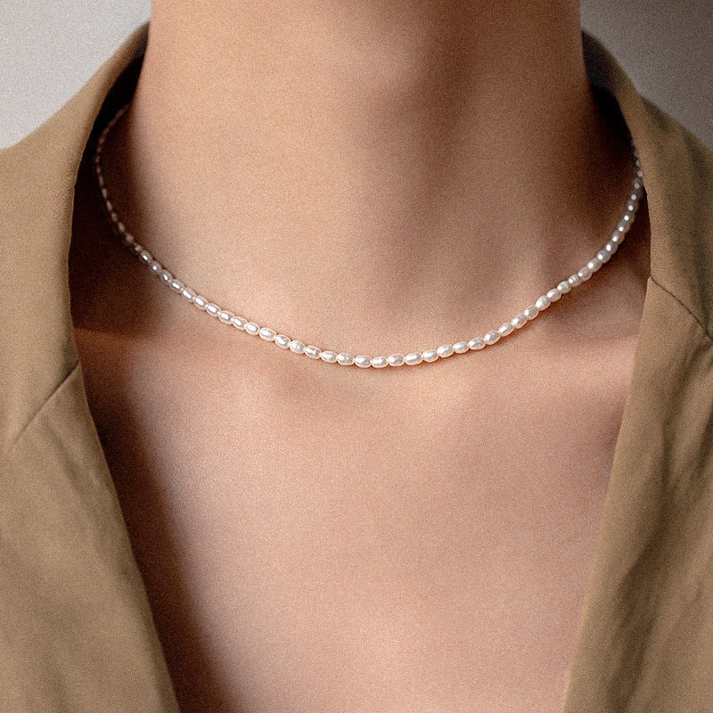 Freshwater Pearl Choker Necklace with Waterproof Gold Chain – Elegant Accessory for Any Occasion