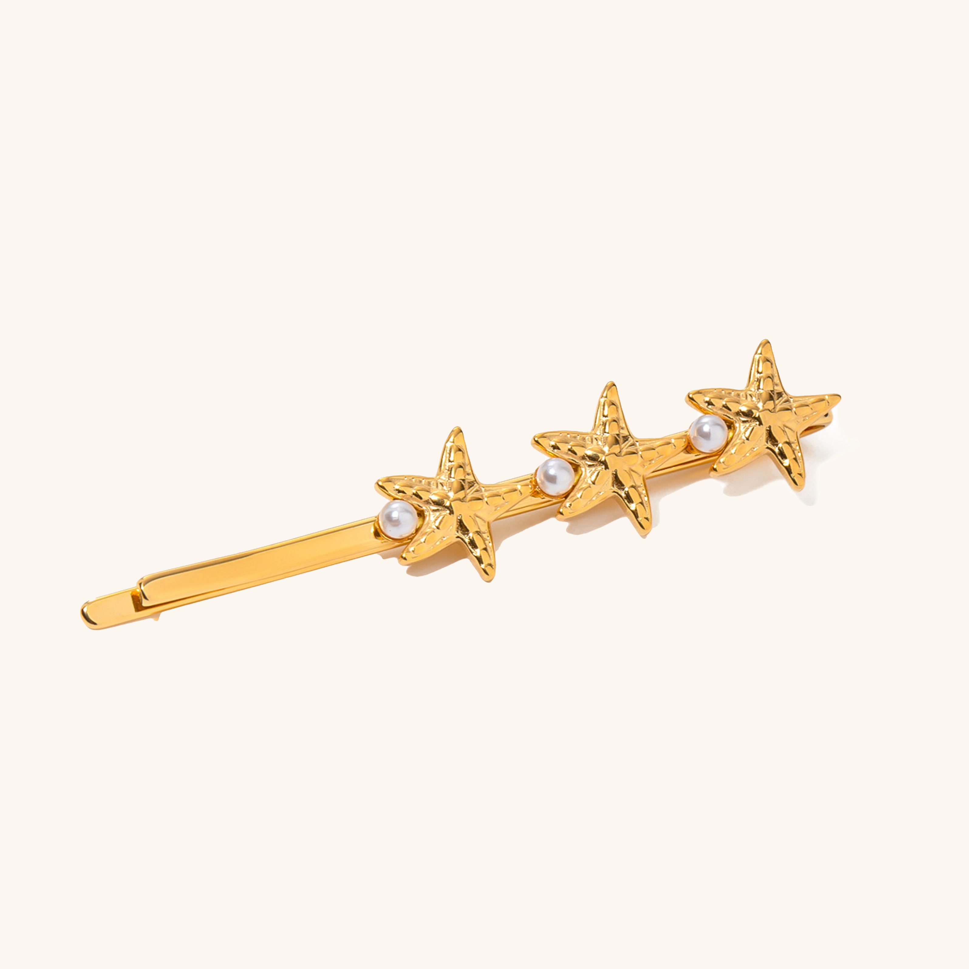 Freshwater Pearl Hair Pin with Starfish Design – Hypoallergenic, Waterproof, 60mm Length