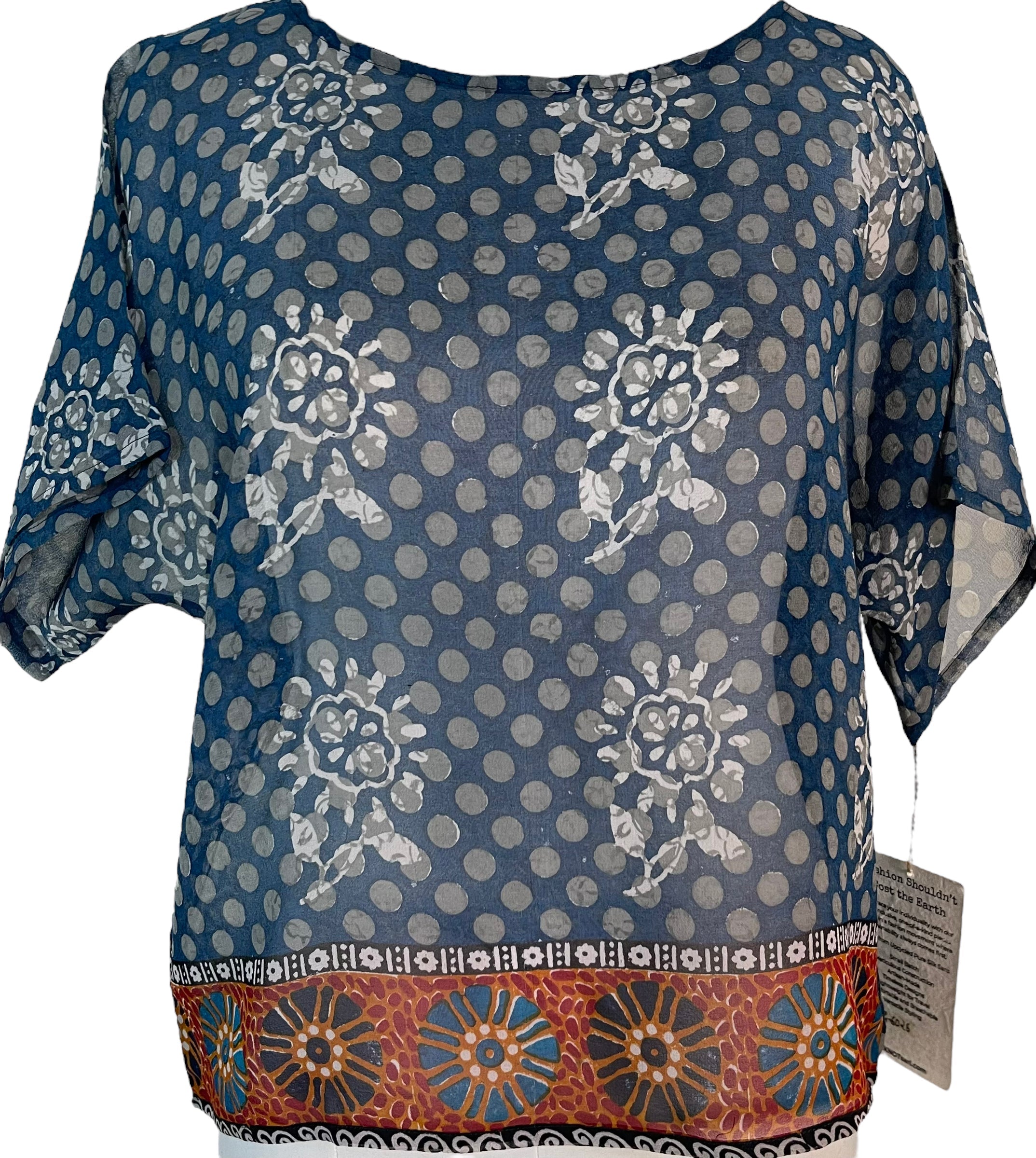 FINAL SALE PRG6026 Sheer Avatar Pure Silk Boxy Top