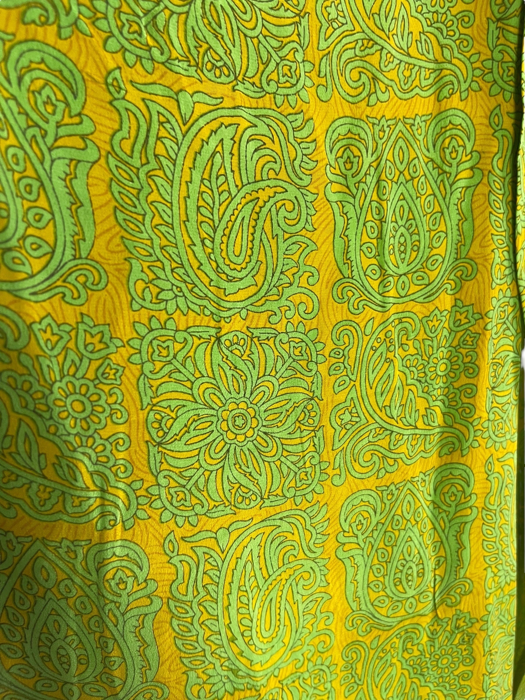 PRC6770 Avatar Long Pure Silk Kimono Sleeved Duster with Belt