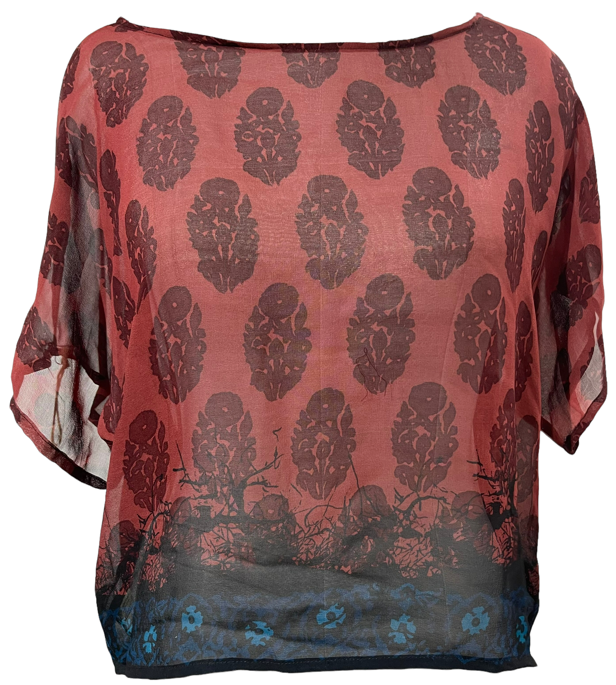 FINAL SALE PRG1213 Marge Dursley Sheer Avatar Pure Silk Boxy Top