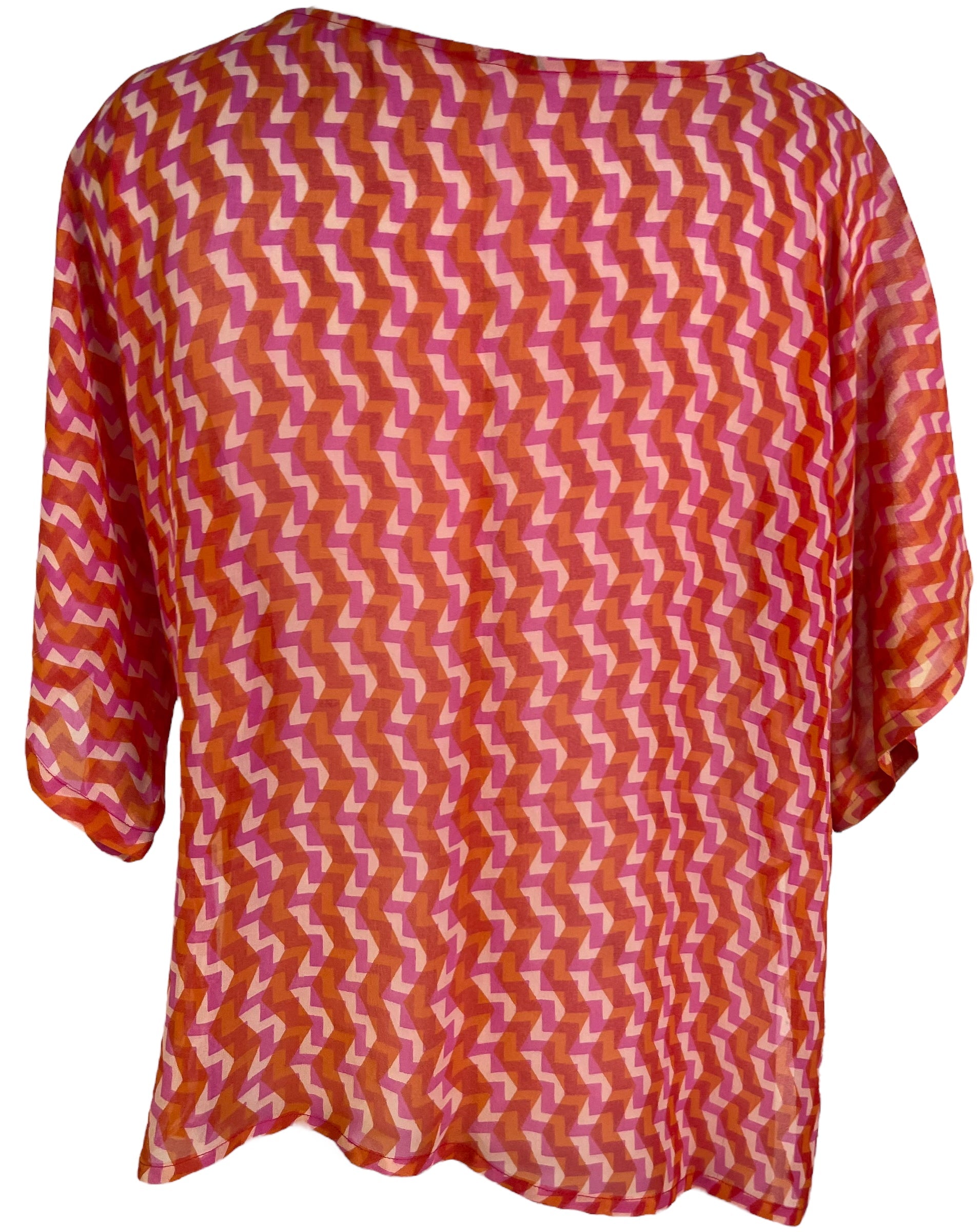 PRG6514 Sheer Avatar Pure Silk Side Slit Top