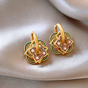 Geometric Jhumka Earrings for Women – Lightweight Stainless Steel and Copper Festive Jewelry