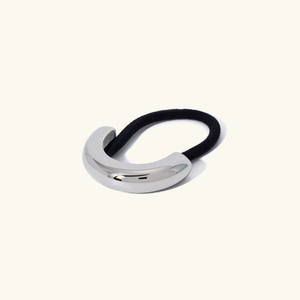 Glossy Arch Pony Cuff Hair Accessory – Minimalist Gold Band, Waterproof, Hypoallergenic, Lightweight Design