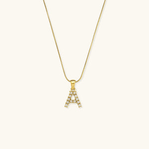 Gold-Finished Initial Necklace with Freshwater Pearls – Customizable Personalized Jewelry for Women