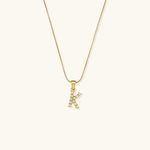 Gold-Finished Initial Necklace with Freshwater Pearls – Customizable Personalized Jewelry for Women