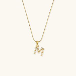 Gold-Finished Initial Necklace with Freshwater Pearls – Customizable Personalized Jewelry for Women