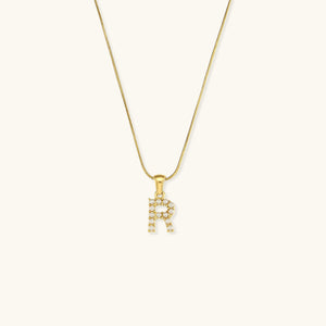 Gold-Finished Initial Necklace with Freshwater Pearls – Customizable Personalized Jewelry for Women