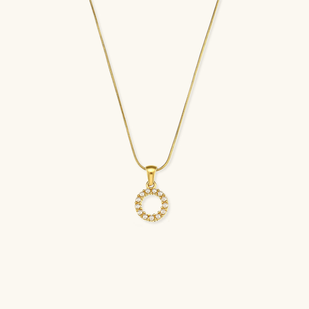 Gold-Finished Initial Necklace with Freshwater Pearls – Customizable Personalized Jewelry for Women