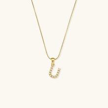 Load image into Gallery viewer, Gold-Finished Initial Necklace with Freshwater Pearls – Customizable Personalized Jewelry for Women
