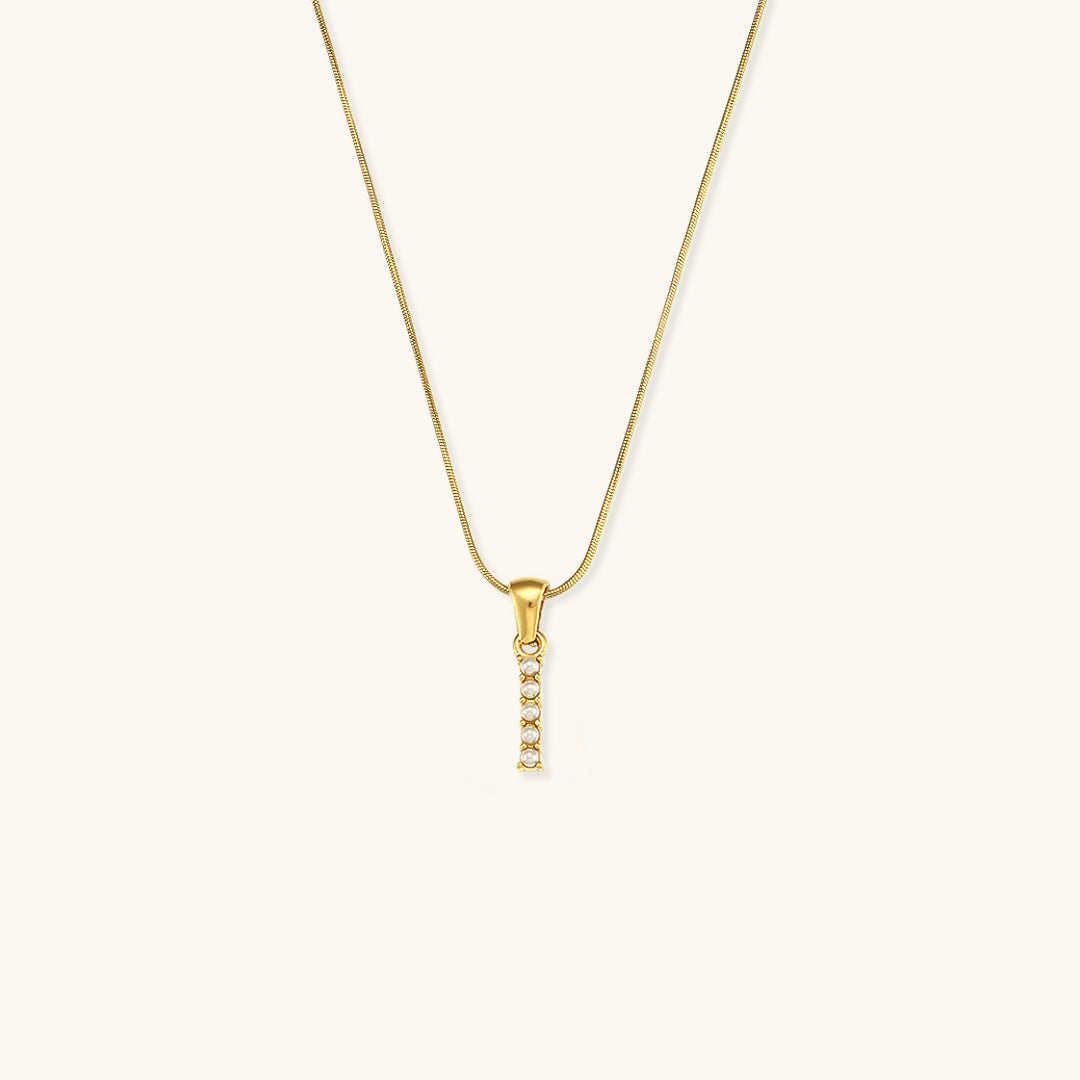 Gold-Finished Initial Necklace with Freshwater Pearls – Customizable Personalized Jewelry for Women