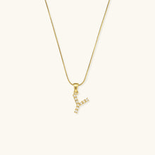 Load image into Gallery viewer, Gold-Finished Initial Necklace with Freshwater Pearls – Customizable Personalized Jewelry for Women
