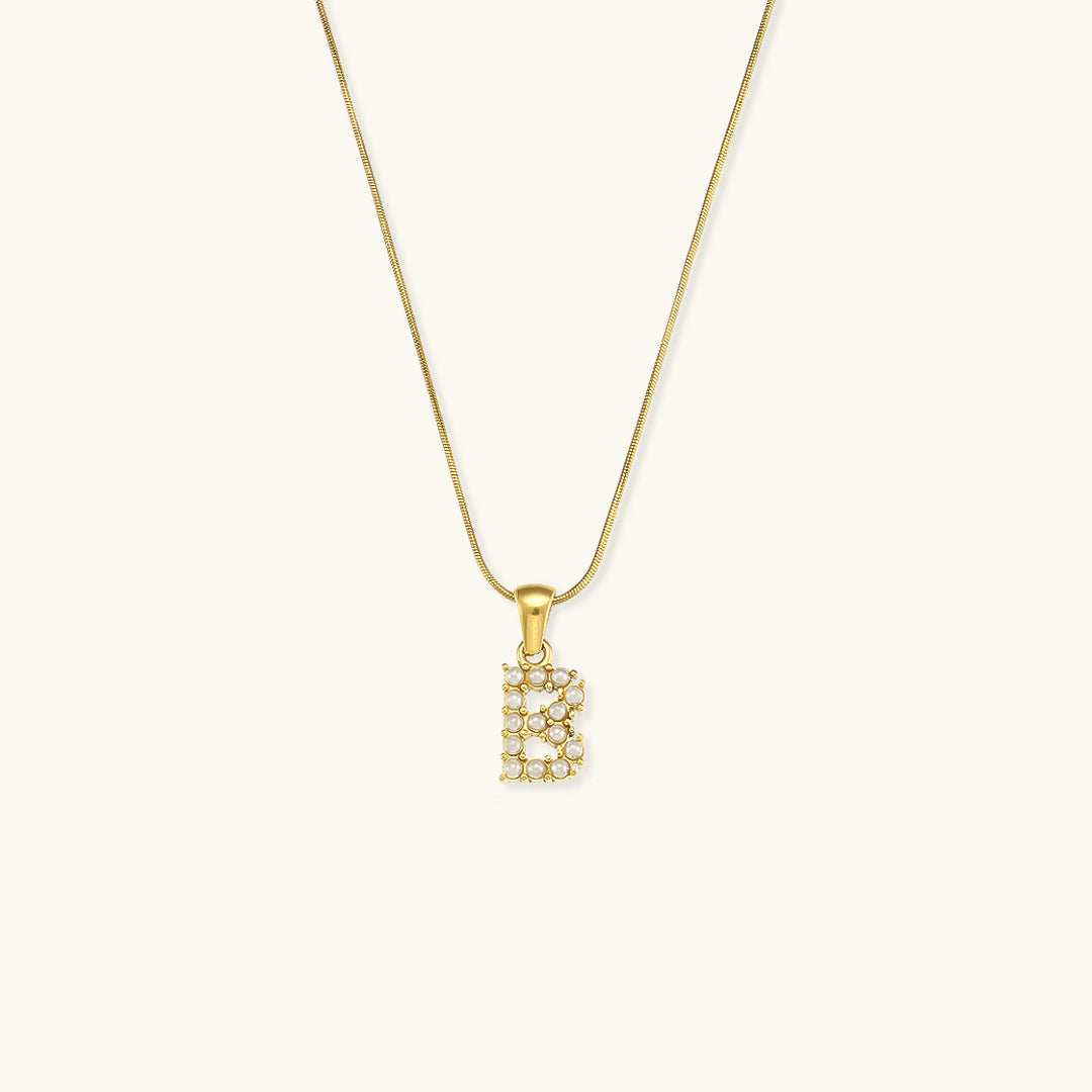Gold-Finished Initial Necklace with Freshwater Pearls – Customizable Personalized Jewelry for Women