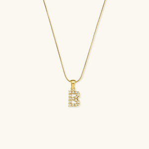 Gold-Finished Initial Necklace with Freshwater Pearls – Customizable Personalized Jewelry for Women