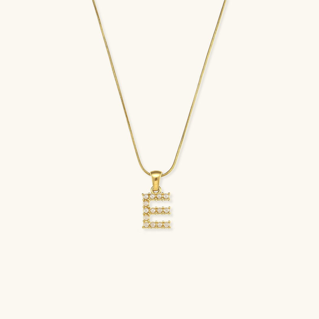 Gold-Finished Initial Necklace with Freshwater Pearls – Customizable Personalized Jewelry for Women