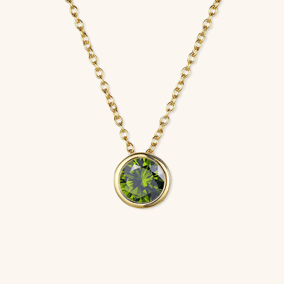 Gold Birthstone Necklace for Women - Personalized 14k Gold Pendant with Birth Month Gemstone