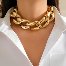 Load image into Gallery viewer, Gold Chunky Cuban Link Choker Necklace – Bold Statement Jewelry for Women, Adjustable Length 40+5cm

