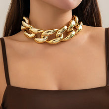 Load image into Gallery viewer, Gold Chunky Cuban Link Choker Necklace – Bold Statement Jewelry for Women, Adjustable Length 40+5cm
