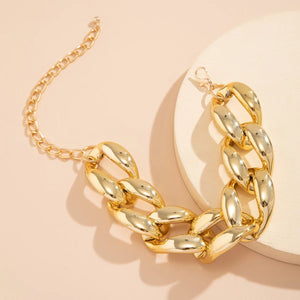 Gold Chunky Cuban Link Choker Necklace – Bold Statement Jewelry for Women, Adjustable Length 40+5cm